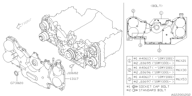 2010 Subaru Legacy Cover Complete Chain Diagram for 13117AA040