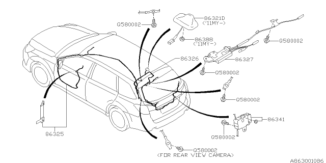 2014 Subaru Legacy Audio Parts - Antenna Diagram 1