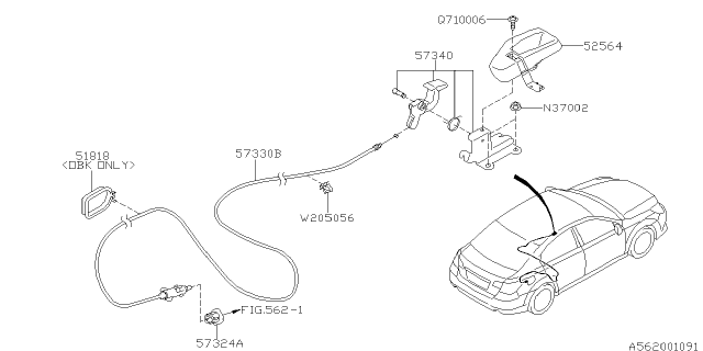 2013 Subaru Legacy Trunk & Fuel Parts Diagram 1
