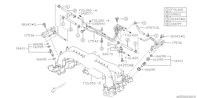 2012 Subaru Outback Fuel Pressure Regulator Diagram for 22670AA470