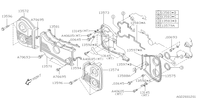 2011 Subaru Outback Timing Belt Cover Diagram 2