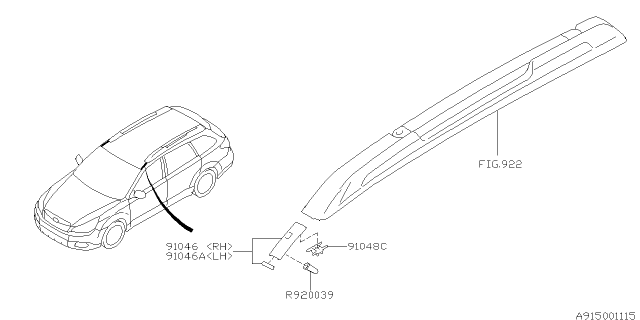 2012 Subaru Outback Molding Diagram 3