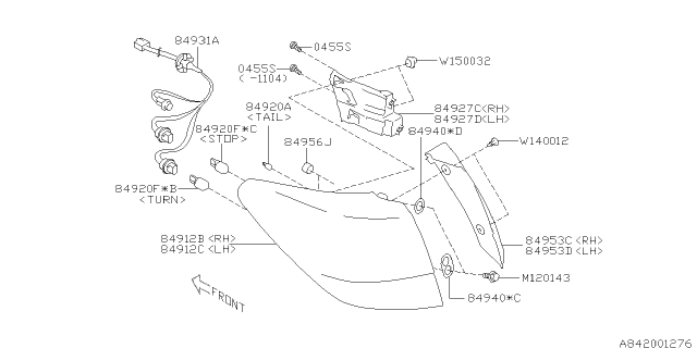 2014 Subaru Outback Lamp - Rear Diagram 2