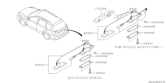 2014 Subaru Legacy Lamp - License Diagram 1