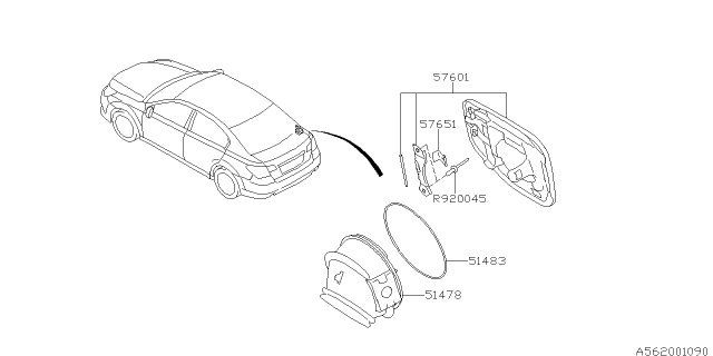 2012 Subaru Legacy Trunk & Fuel Parts Diagram 2