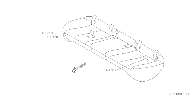 2011 Subaru Legacy Rear Seat Cushion Cover Diagram for 64340AJ13AVH