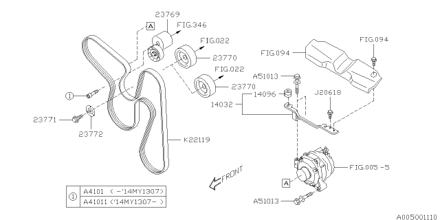 2014 Subaru Legacy Timing Hole Plug & Transmission Bolt Diagram 3
