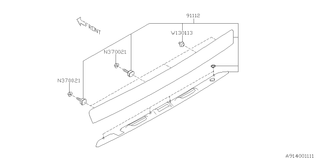 2013 Subaru Outback Outer Garnish Diagram 3