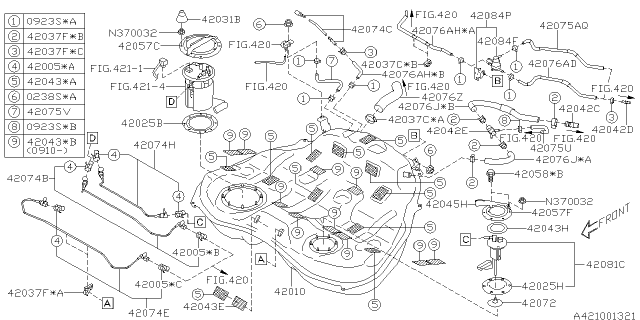 2011 Subaru Legacy Fuel Tank Diagram 4