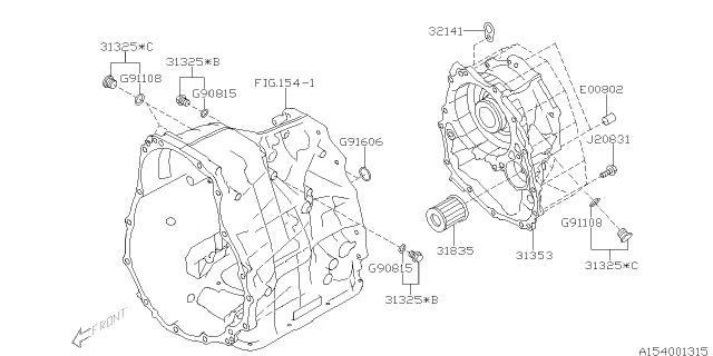 2011 Subaru Legacy Automatic Transmission Case Diagram 2