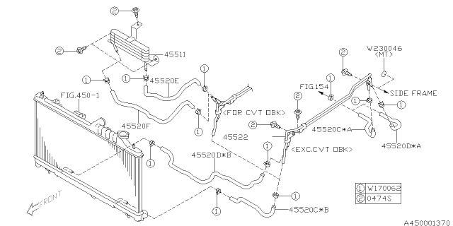 2010 Subaru Outback Hose ATF Diagram for 45520AJ000