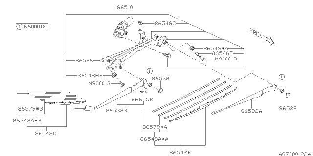 2017 Subaru Forester Wiper - Windshilde Diagram 3