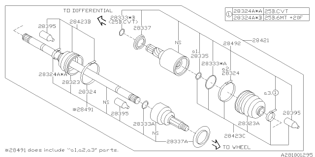 2015 Subaru Forester EDJ Boot Kit Diagram for 28497SG000