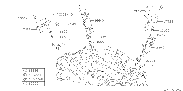 2018 Subaru Forester Holder Fuel INJECTOR Diagram for 16605AA111