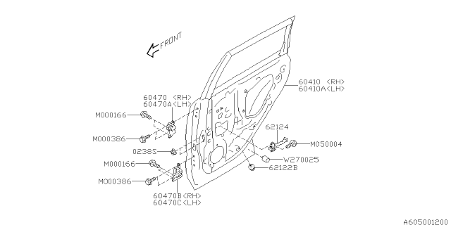 2015 Subaru Forester Panel Complete Door Rear RH Diagram for 60409SG0219P