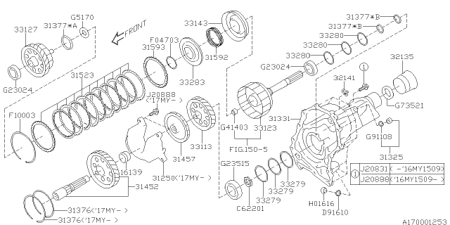 2018 Subaru Forester Gear Complete TRF Driven Diagram for 33127AA111