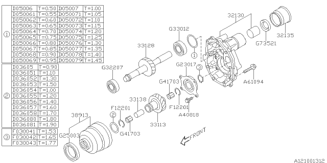 2014 Subaru Forester Manual Transmission Transfer & Extension Diagram 2