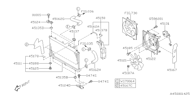2017 Subaru Forester Radiator Assembly Diagram for 45111SG010