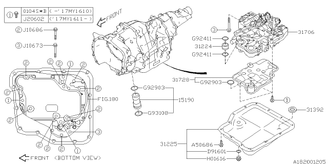 2016 Subaru Forester Control Valve Diagram 1