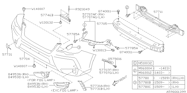 2017 Subaru Forester Front Bumper Diagram 3