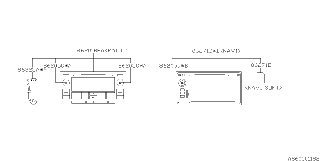 2014 Subaru Forester NAVI Assembly UFH Diagram for 86271SG610