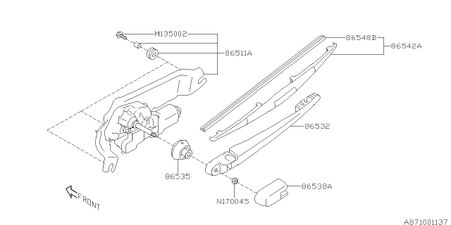 2016 Subaru Forester Wiper - Rear Diagram