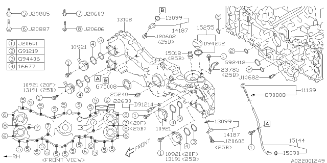 2015 Subaru Forester Guide Assembly Oil Level Diagram for 15144AA191