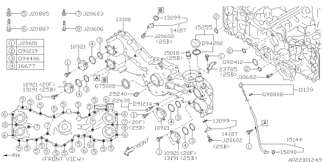 2015 Subaru Forester Sensor Assembly Temp Diagram for 22630AA230