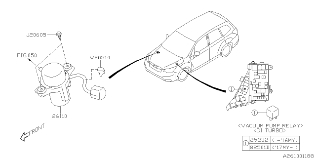 2017 Subaru Forester Brake System - Master Cylinder Diagram 1