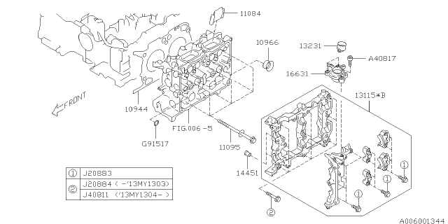 2014 Subaru Forester Case Assembly Pump Drive Diagram for 16631AA020