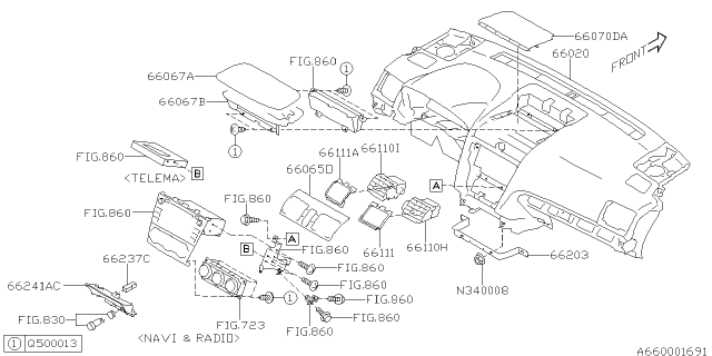 2016 Subaru Forester Instrument Panel Diagram 2