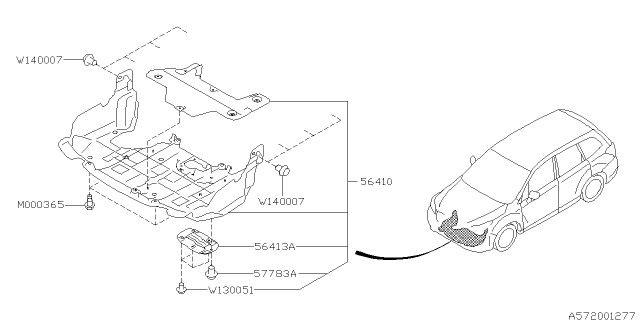 2017 Subaru Forester Engine Room Cover Diagram for 56413SG000