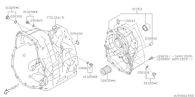 2014 Subaru Forester Case Complete INTERMEDIAT Diagram for 31353AA110