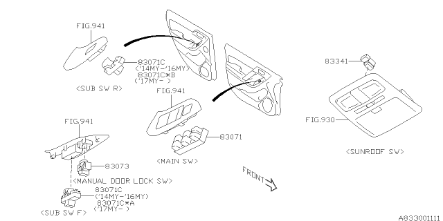 2014 Subaru Forester Switch - Power Window Diagram