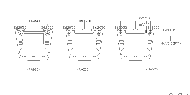 2017 Subaru Forester Radio Assembly Diagram for 86201SG690