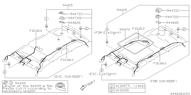 2014 Subaru Forester Trim Panel Assembly SUNSUB Diagram for 94425SG021LO