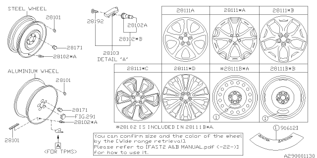 2018 Subaru Forester Spare Disc Wheel Diagram for 28151SG010