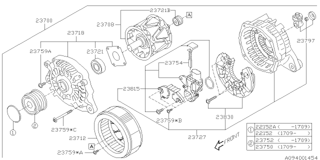 2018 Subaru Forester Bush Set ALTERNATOR Diagram for 23797AA110