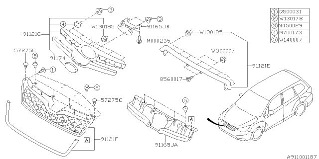 2018 Subaru Forester Front Grille Diagram 2