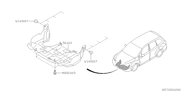 2016 Subaru Forester Under Cover-Front Na Diagram for 56410SG000