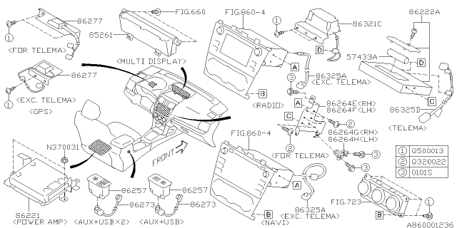 2018 Subaru Forester Bracket Radio Assembly RH Diagram for 86264FJ000