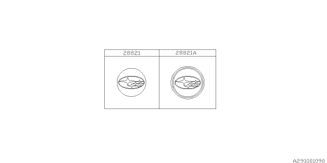 2016 Subaru Forester CENTTER Cap Assembly Al Wheel Diagram for 28821AJ001