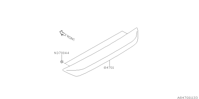 2015 Subaru Forester Stop Lamp Assembly High Mount Brake Light Diagram for 84751SG000