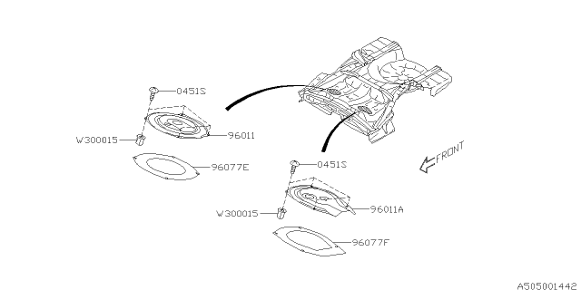 2017 Subaru Forester Cover Fuel Rear Floor LH Diagram for 96011SG0109P