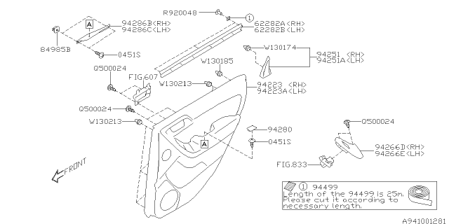 2016 Subaru Forester Trim Panel Rear Door LH Diagram for 94222SG030VI