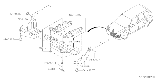 2017 Subaru Forester Under Cover Front Right Diagram for 56410SG020