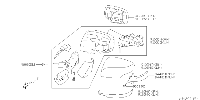 2017 Subaru Forester Mirror Repair Right Diagram for 91039SG070