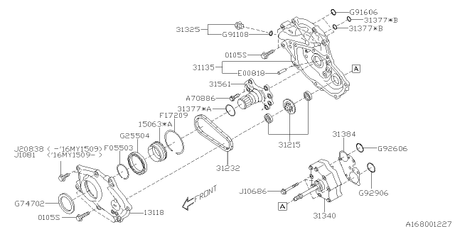 2016 Subaru Forester Chain Oil Pump Diagram for 31232AA020