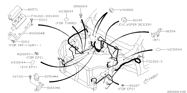 2015 Subaru Forester Wiring Harness Center Bhd Diagram for 81402SG771