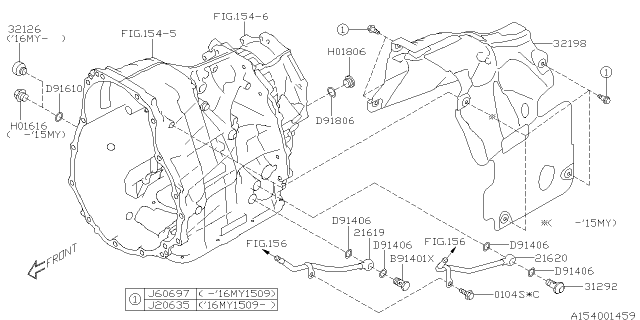 2014 Subaru Forester Cover Transmission Case Diagram for 32198AA080